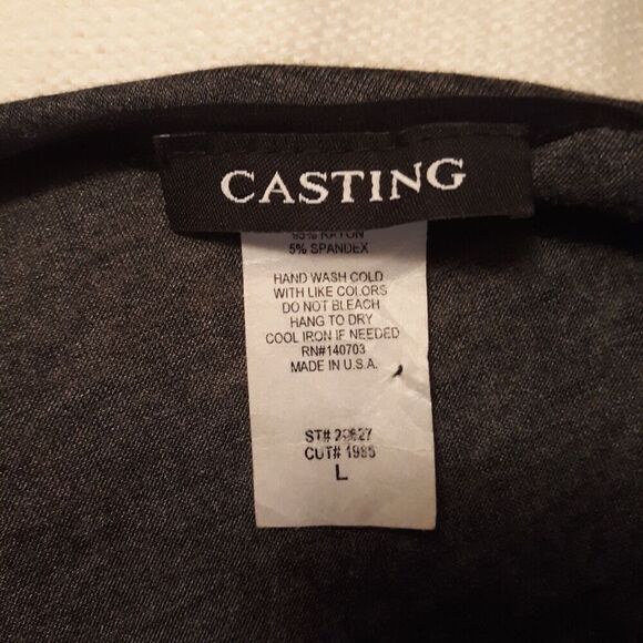 Jeweled Neckline Tunic Top Women's Large Made in USA Gray Castings - Picture 5 of 6